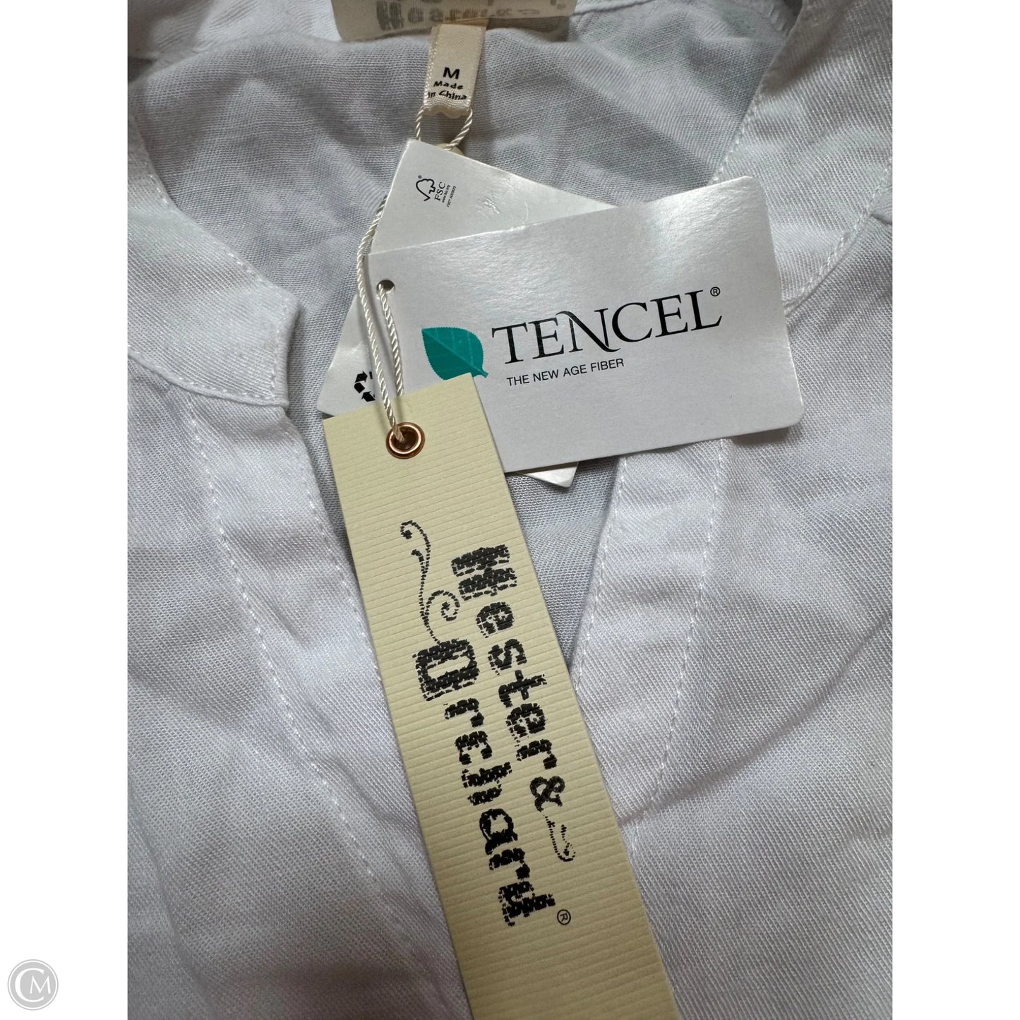 Top 3/4 Sleeve By HESTER ORCHARD In White, Size: M