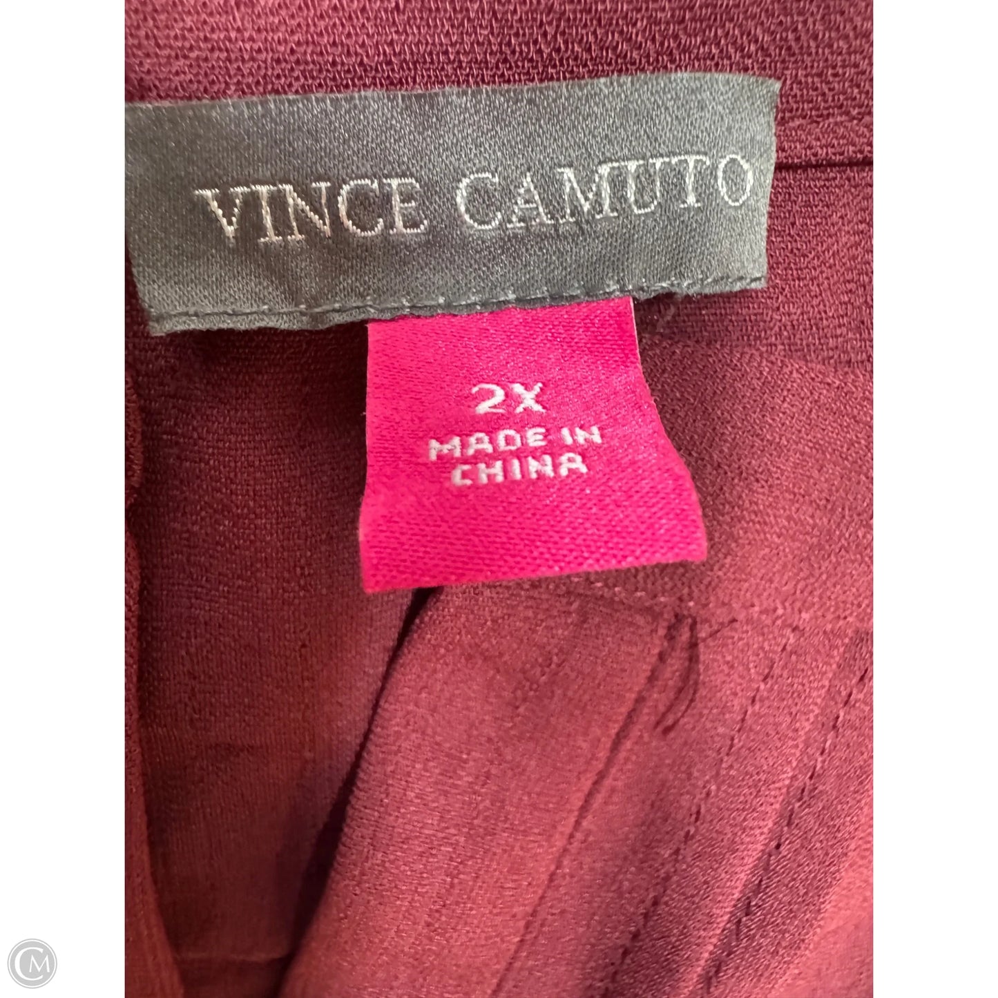 Top 3/4 Sleeve By Vince Camuto In Red, Size: 2x