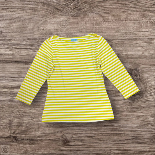 Top Long Sleeve By J Mclaughlin In Green & White, Size: S
