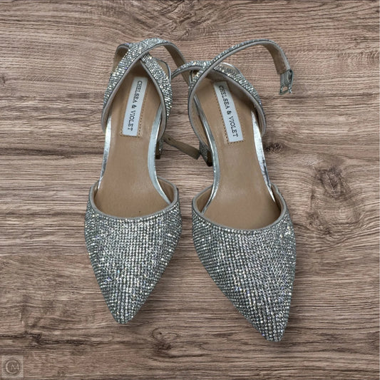 Shoes Heels Block By Chelsea And Violet In Silver, Size: 5.5