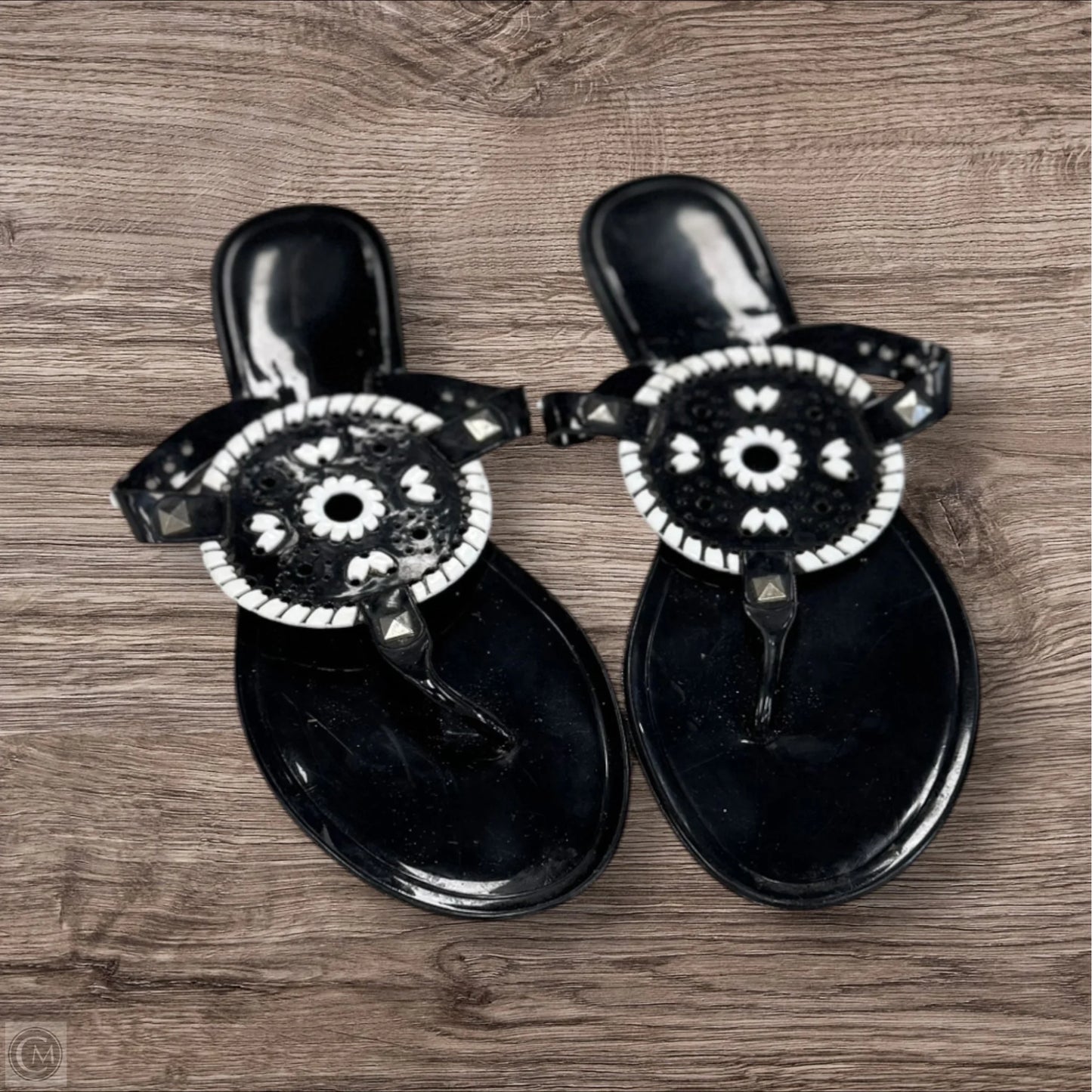 Sandals Flip Flops By Clothes Mentor In Black, Size: 10