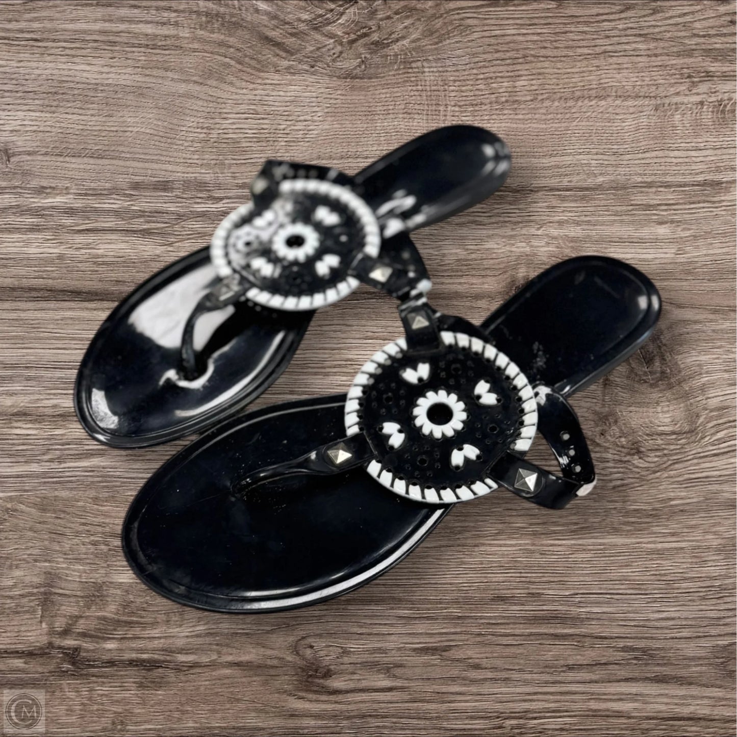 Sandals Flip Flops By Clothes Mentor In Black, Size: 10
