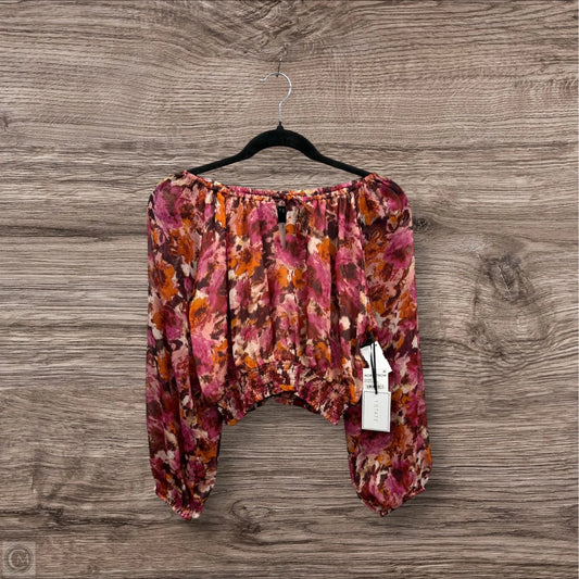 Top Long Sleeve By 1.state In Orange & Pink, Size: Xs