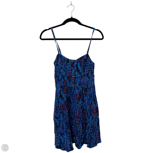 Dress Casual Short By Express In Blue & Red, Size: Xs