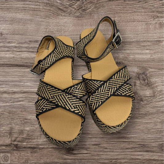 Sandals Heels Wedge By Cmc In Black & Brown, Size: 7