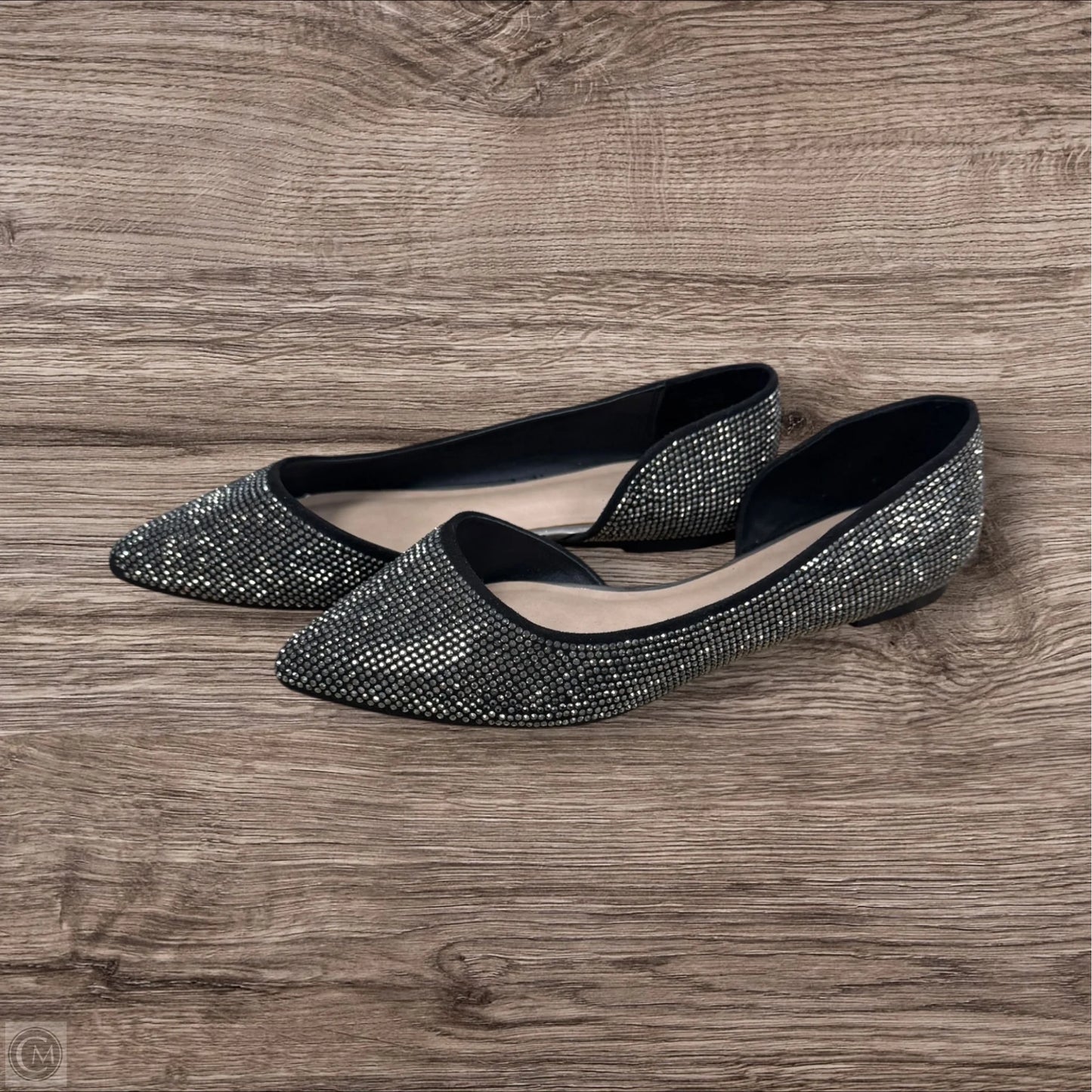 Shoes Flats By Mix No 6 In Black & Silver, Size: 9