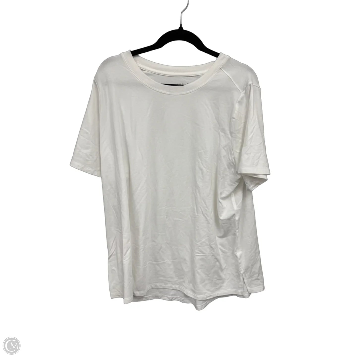 Top Short Sleeve By Ava & Viv In White, Size: 1x