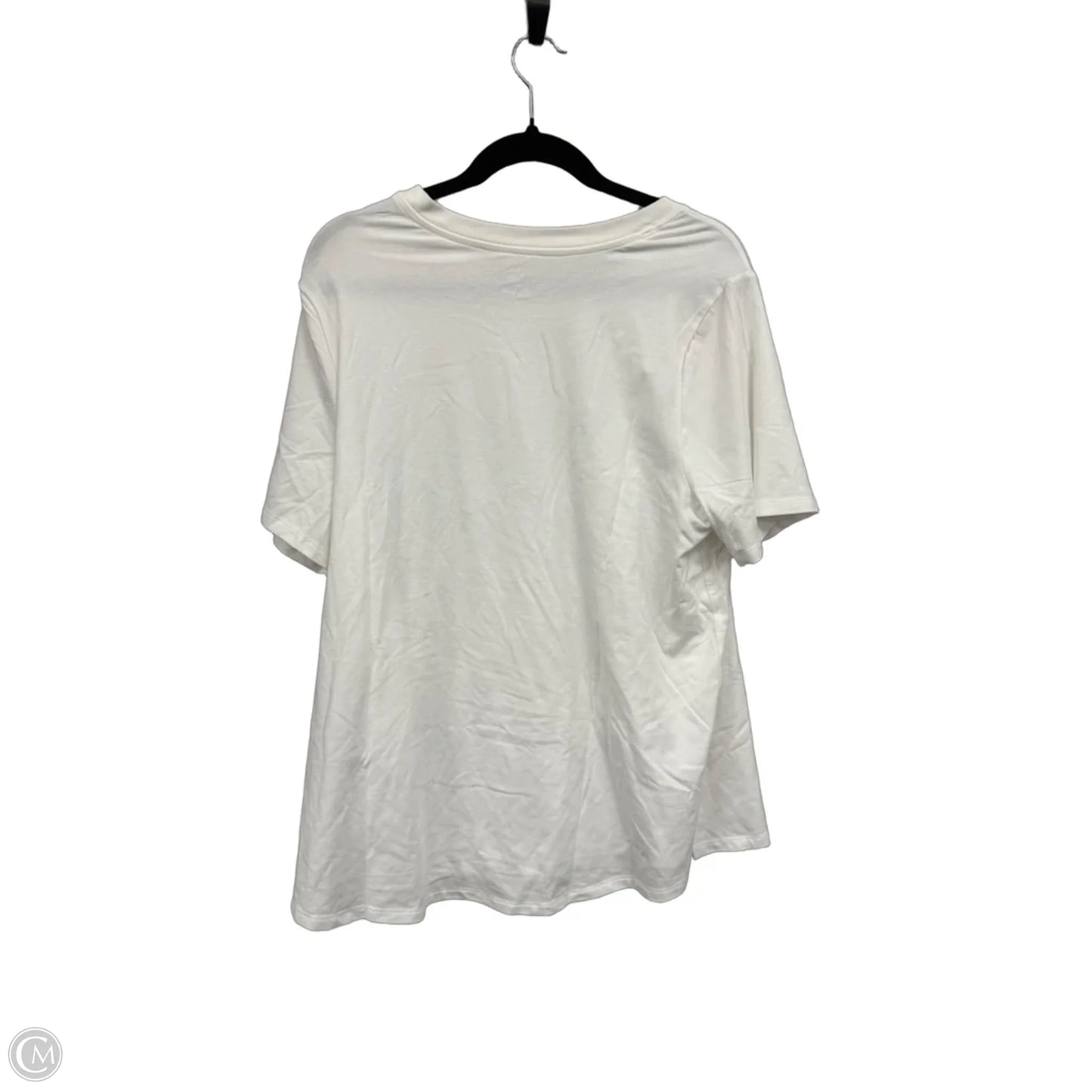 Top Short Sleeve By Ava & Viv In White, Size: 1x
