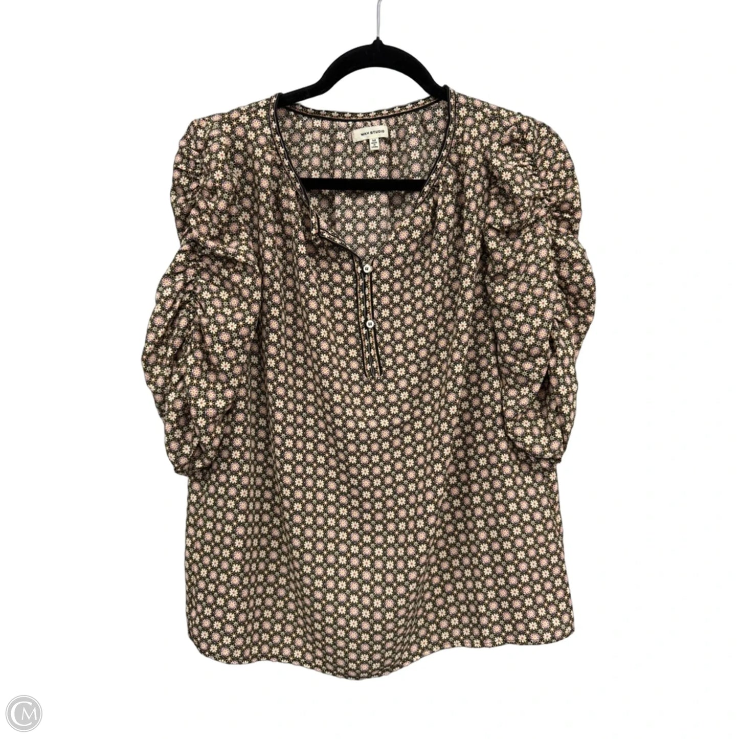 Top Short Sleeve By Max Studio In Brown & Pink, Size: M