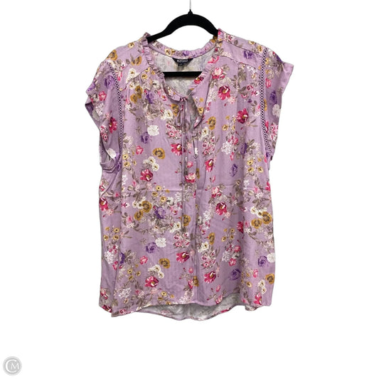 Top Short Sleeve By Buffalo David Bitton In Floral Print, Size: Xl