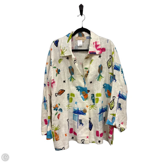 Top Long Sleeve By Norm Thompson In Floral Print, Size: 1x