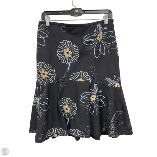 Skirt Midi By Loft In Black & Blue, Size: 6