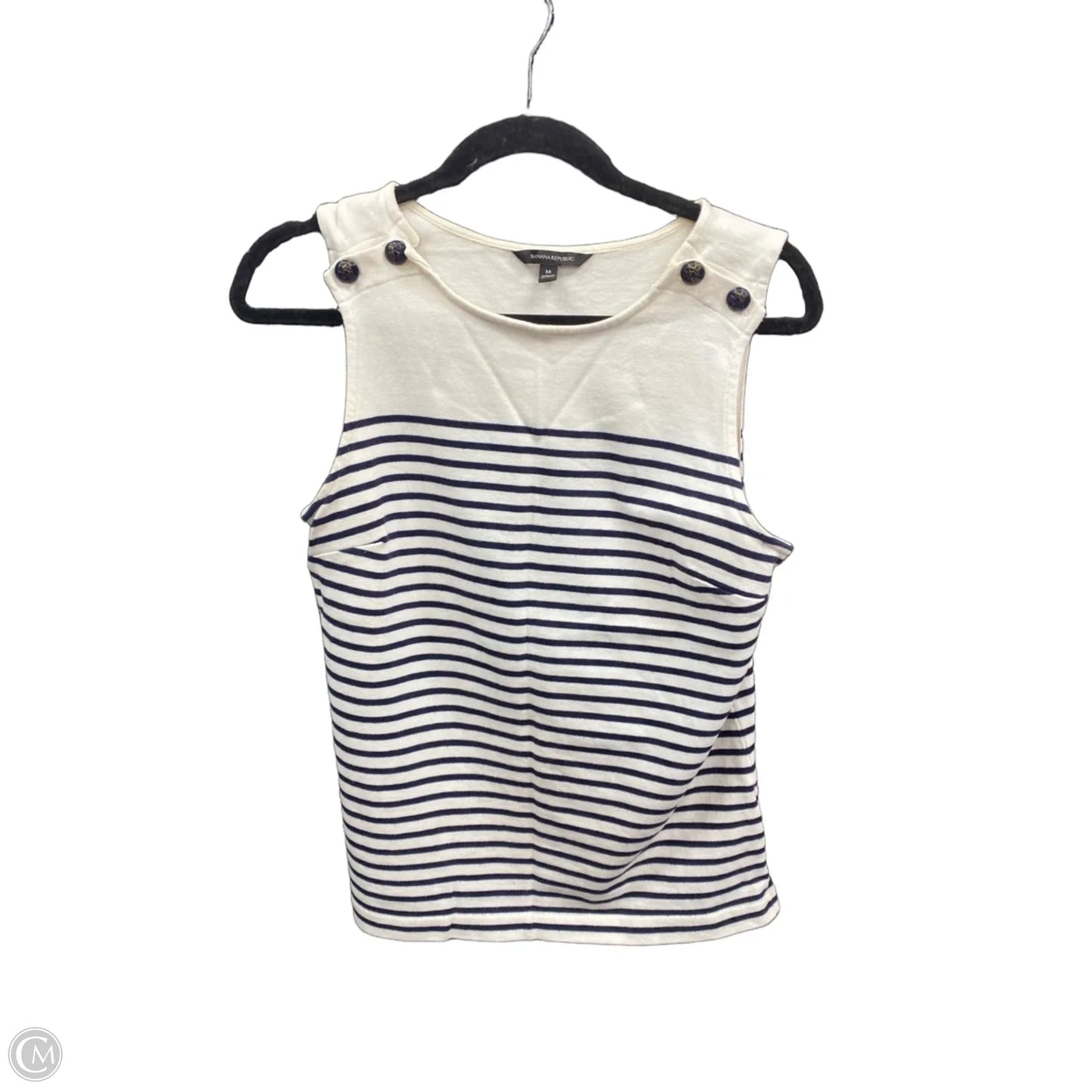 Top Sleeveless By Banana Republic In Striped Pattern, Size: M