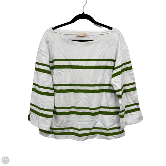 Top 3/4 Sleeve Designer By Tory Burch In Striped Pattern, Size: Xl