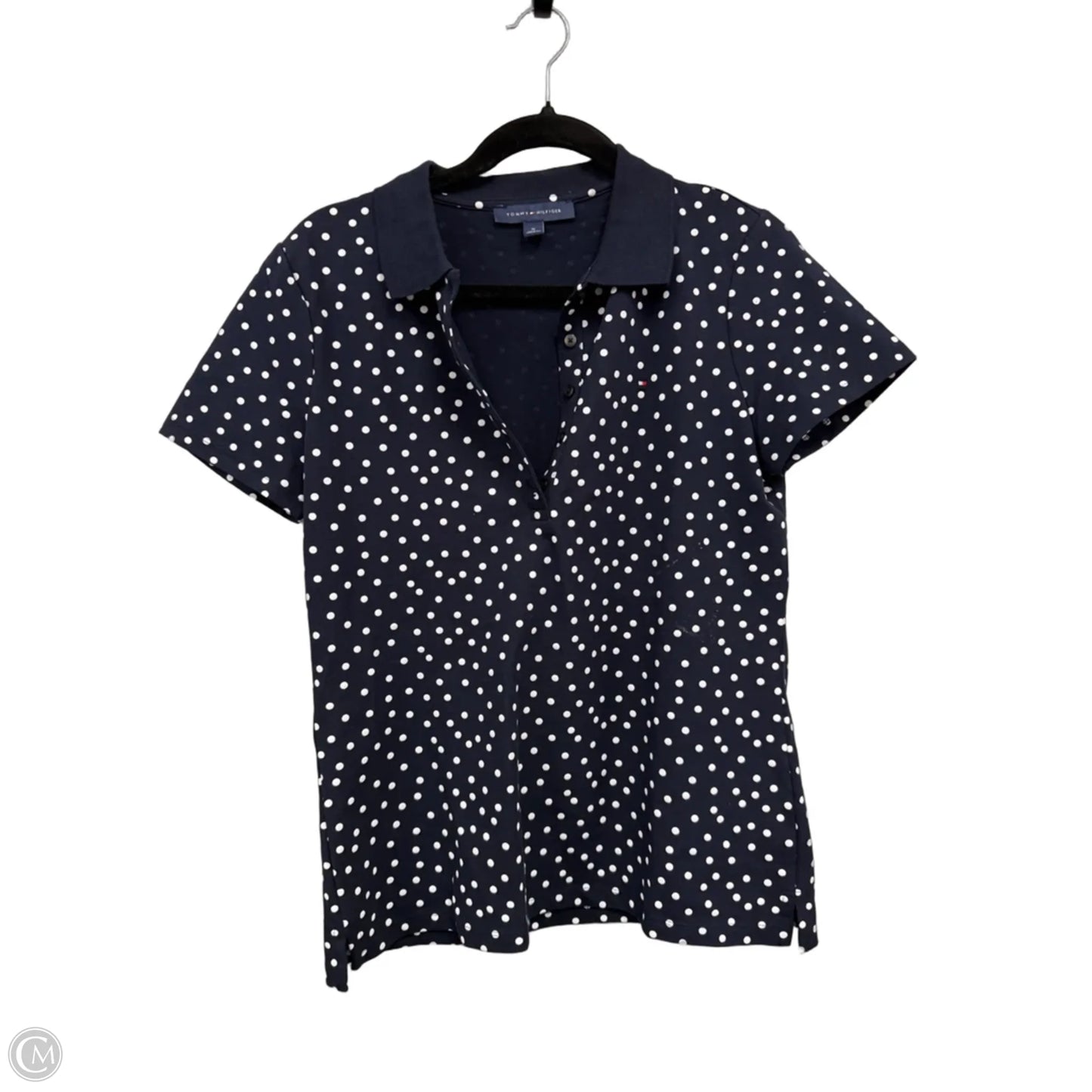Top Short Sleeve By Tommy Hilfiger In Polkadot Pattern, Size: M