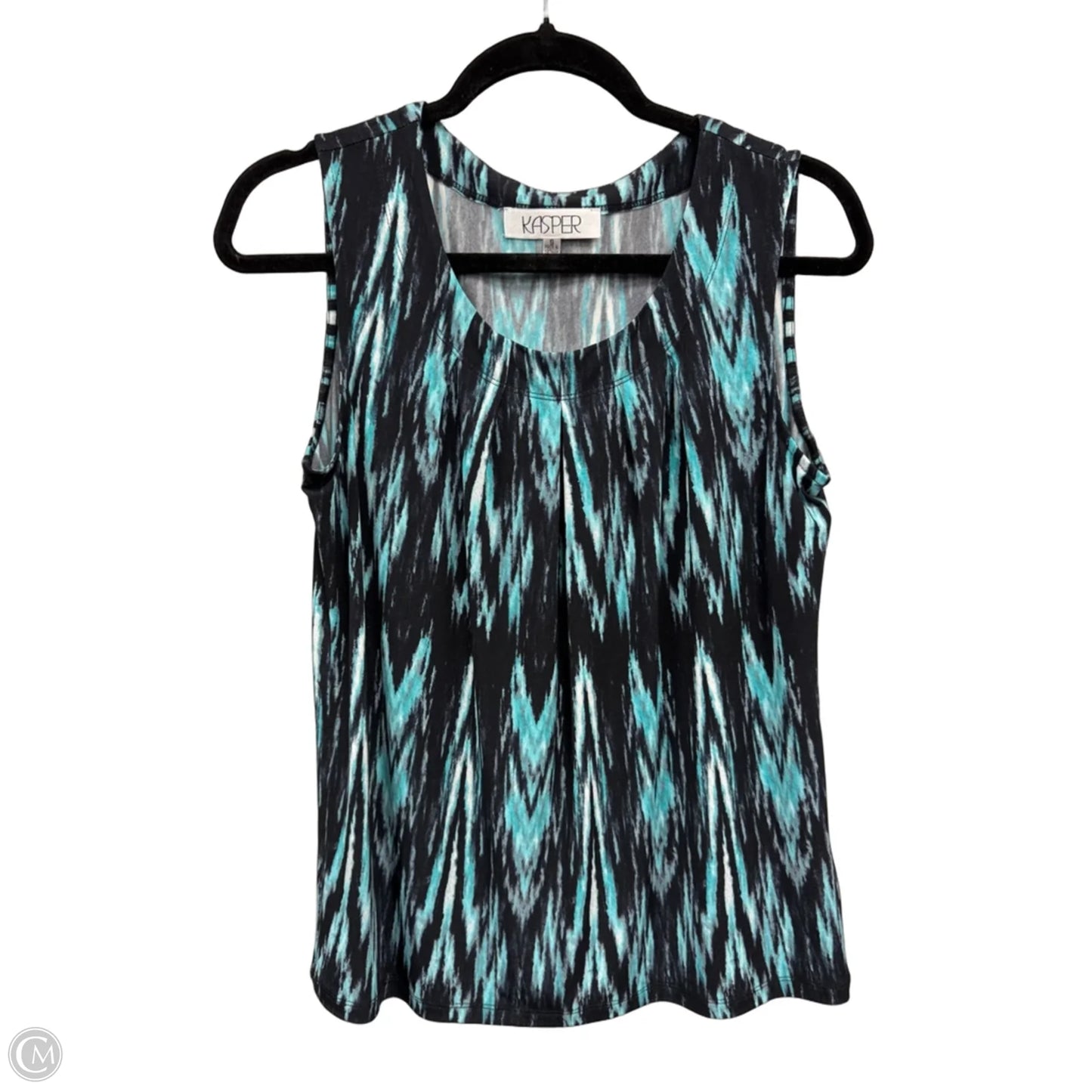 Top Sleeveless By Kasper In Black & Blue, Size: S
