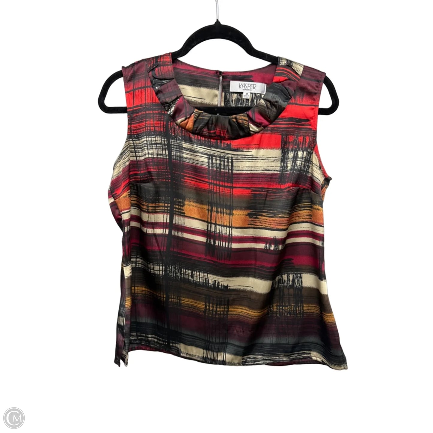 Top Sleeveless By Kasper In Red & Tan, Size: M