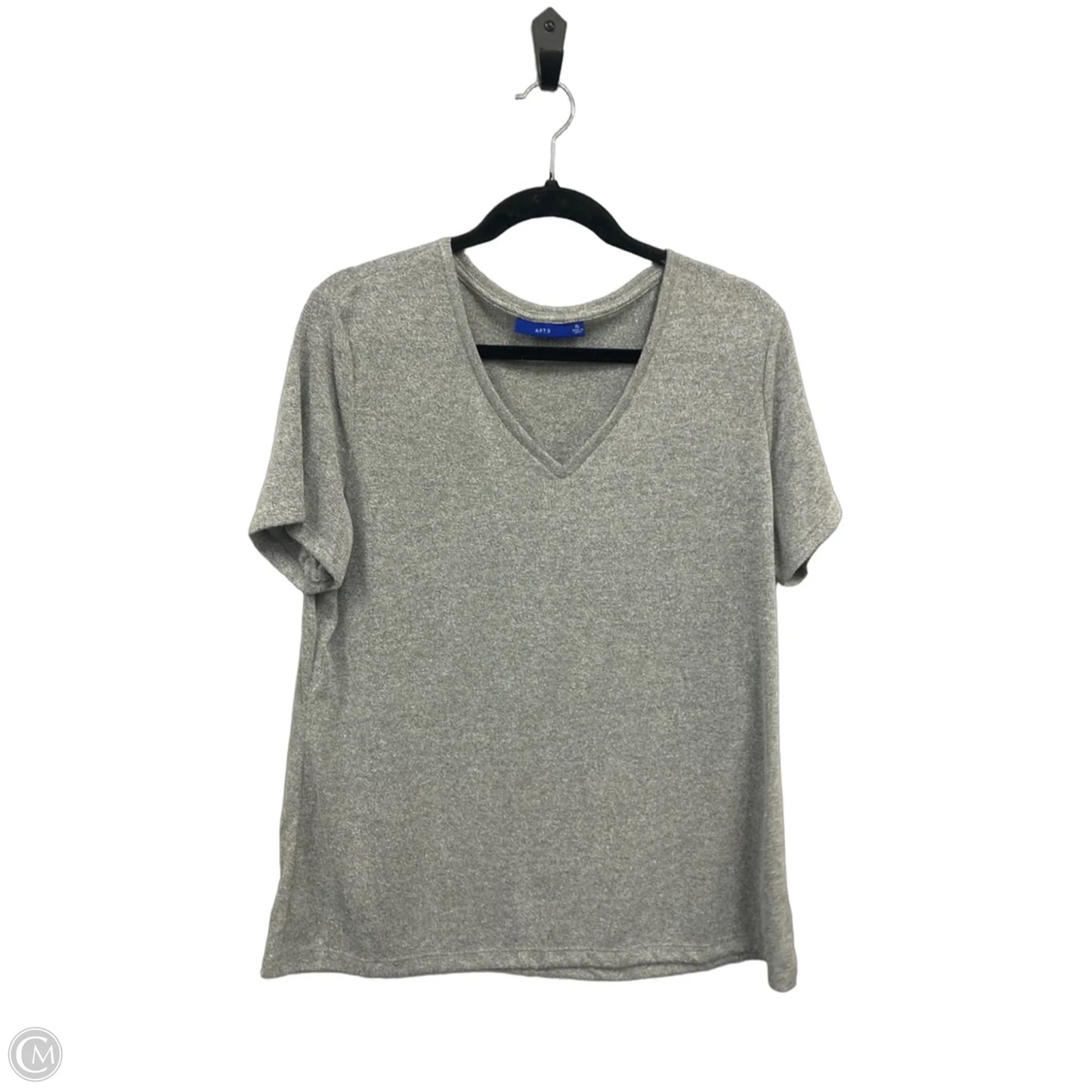 Top Short Sleeve By Apt 9 In Grey, Size: Xl