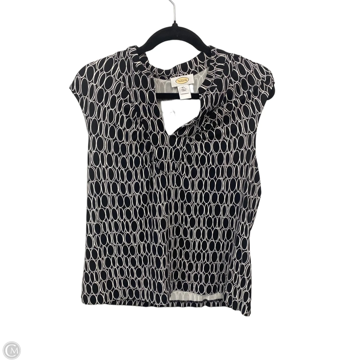 Top Sleeveless By Talbots In Black & White, Size: Xl