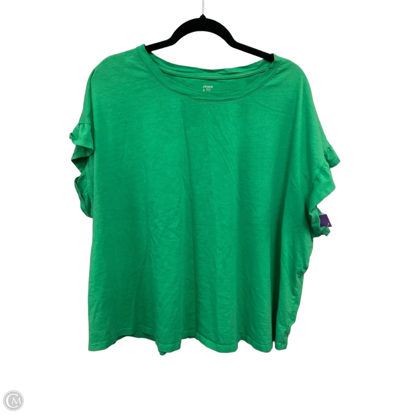 Top Short Sleeve By Crown And Ivy In Green, Size: 4x