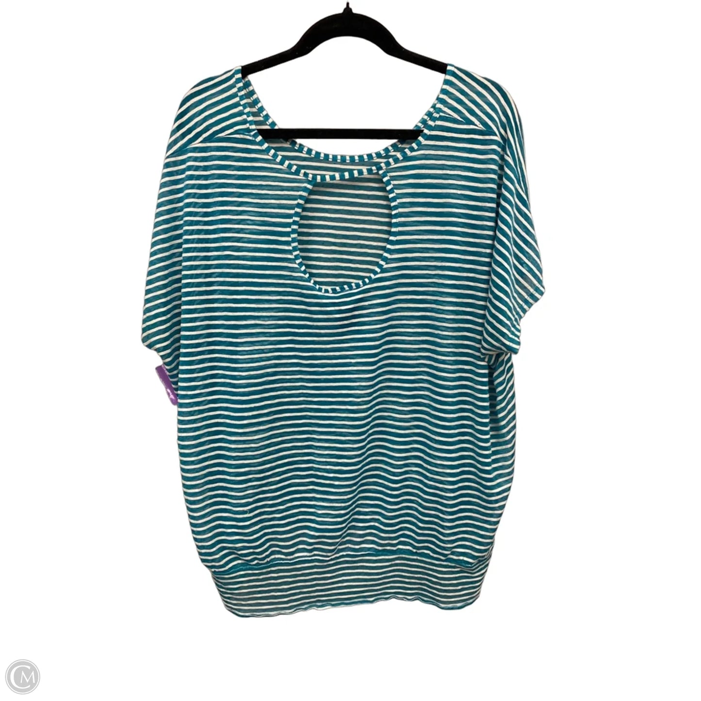 Top Short Sleeve By Lane Bryant In Blue & White, Size: 4x