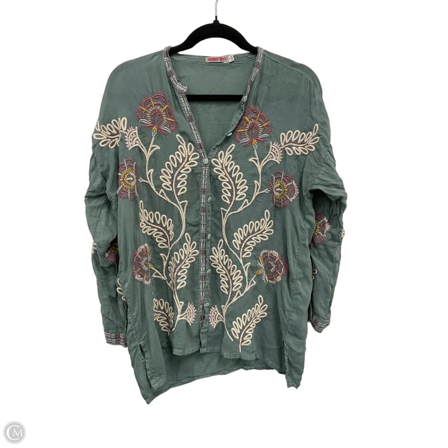 Top Long Sleeve By Johnny Was In Green, Size: S