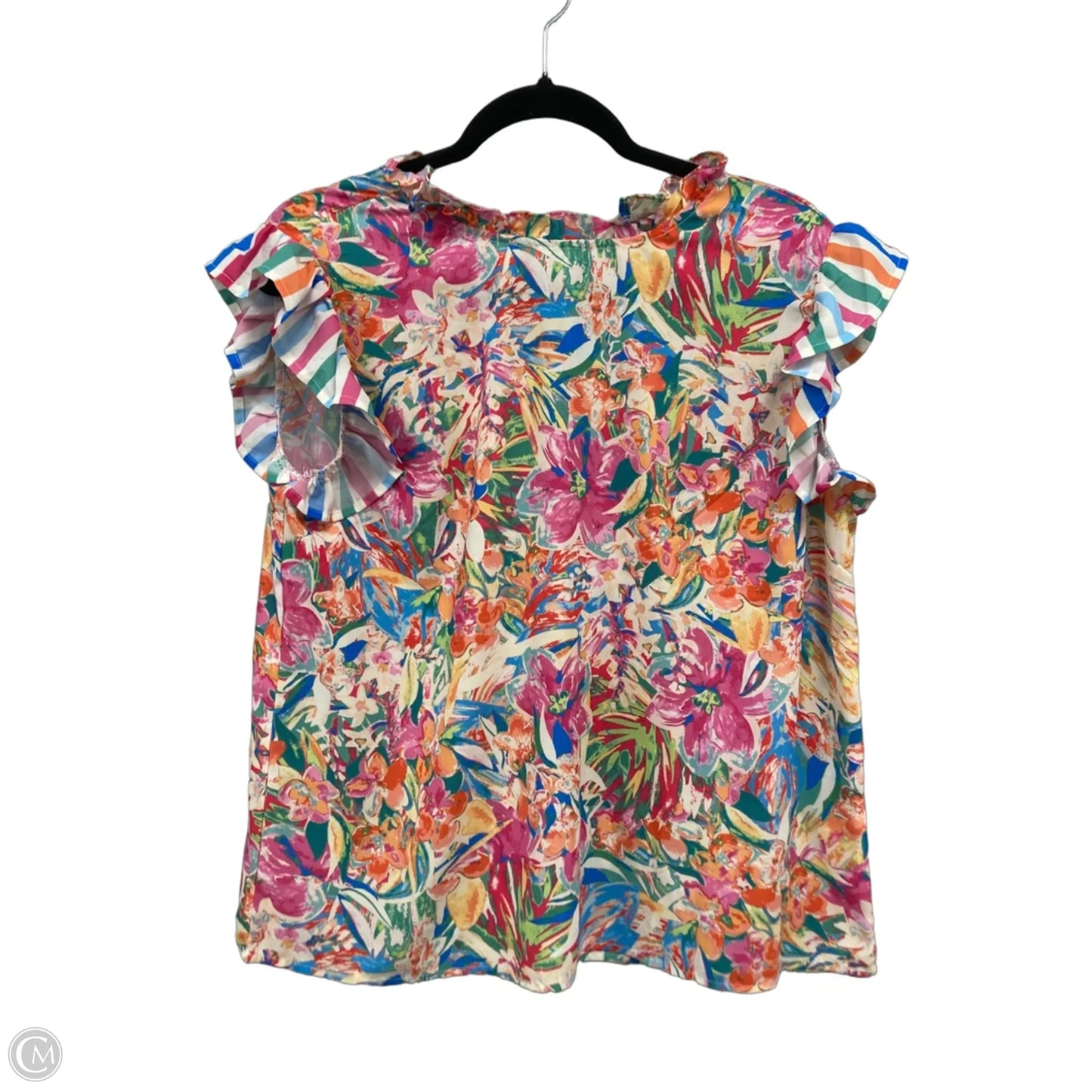 Top 3/4 Sleeve By J Mclaughlin In Green & White, Size: Xl