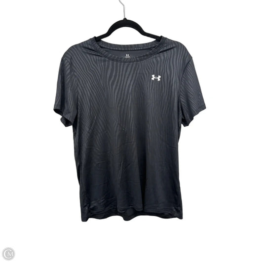 Athletic Top Short Sleeve By Under Armour In Black, Size: L