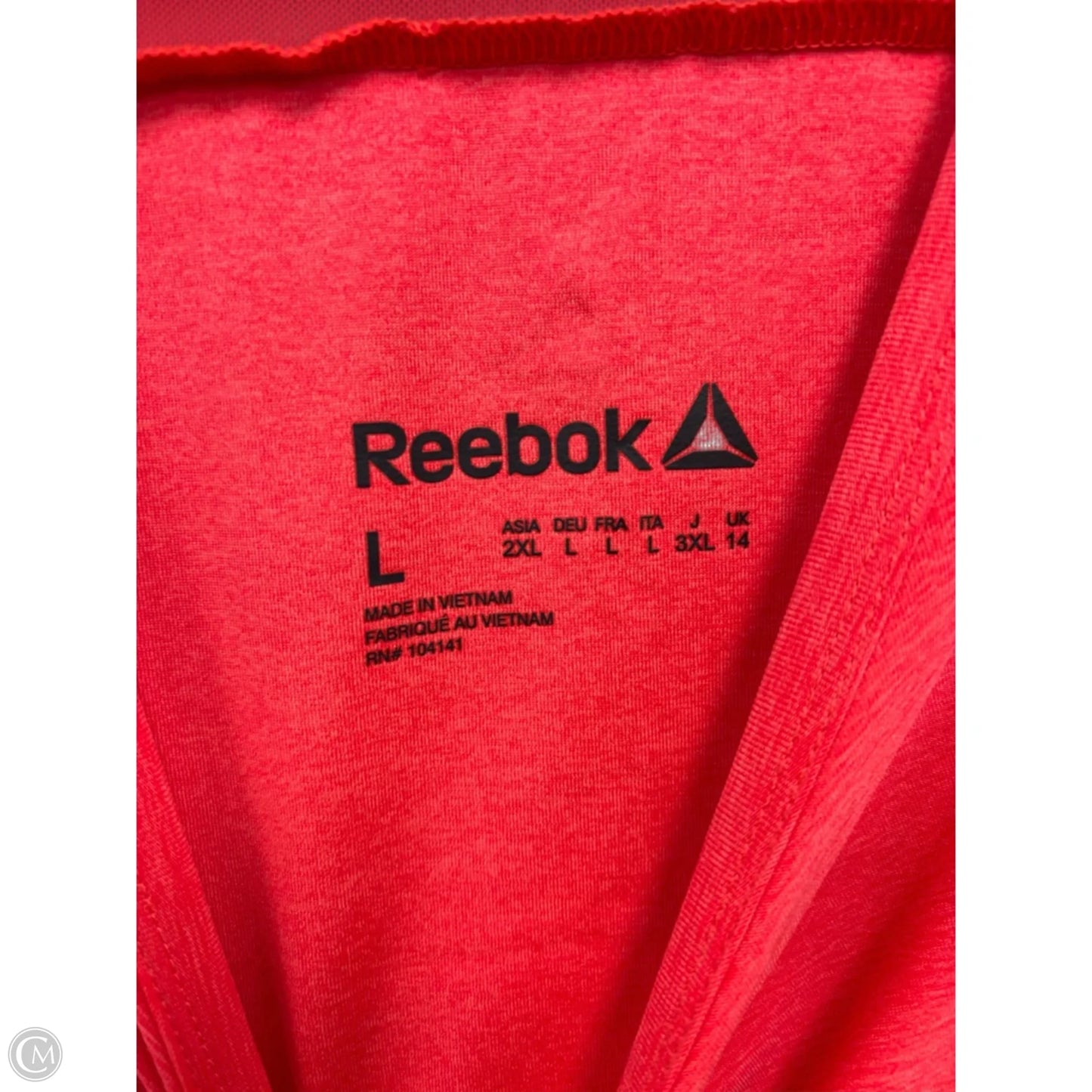 Athletic Tank Top By Reebok In Orange, Size: L