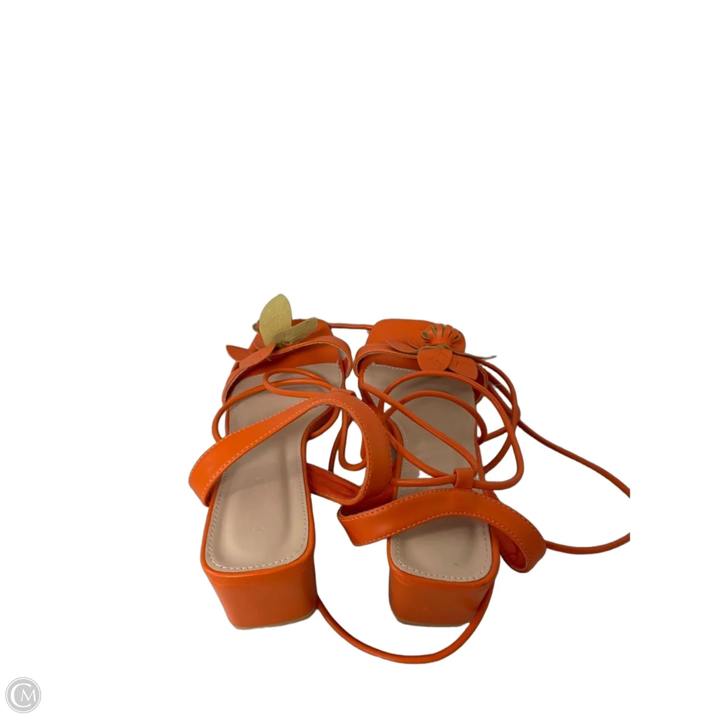 Shoes Heels Block By Clothes Mentor In Orange, Size: 11