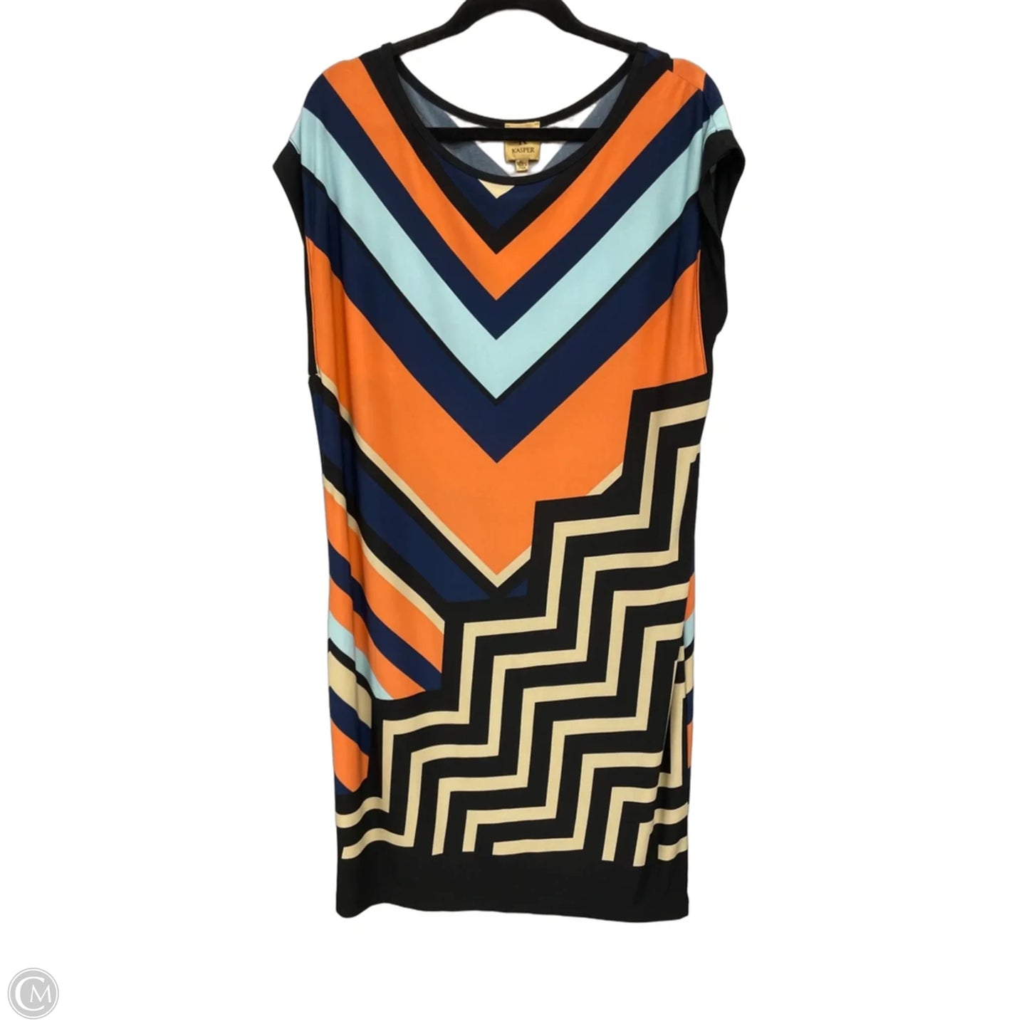 Dress Casual Midi By Kasper In Striped Pattern, Size: Xl