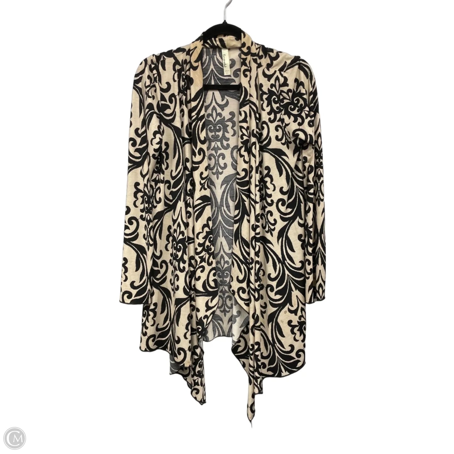 Sweater By Emerald In Black & Cream, Size: L