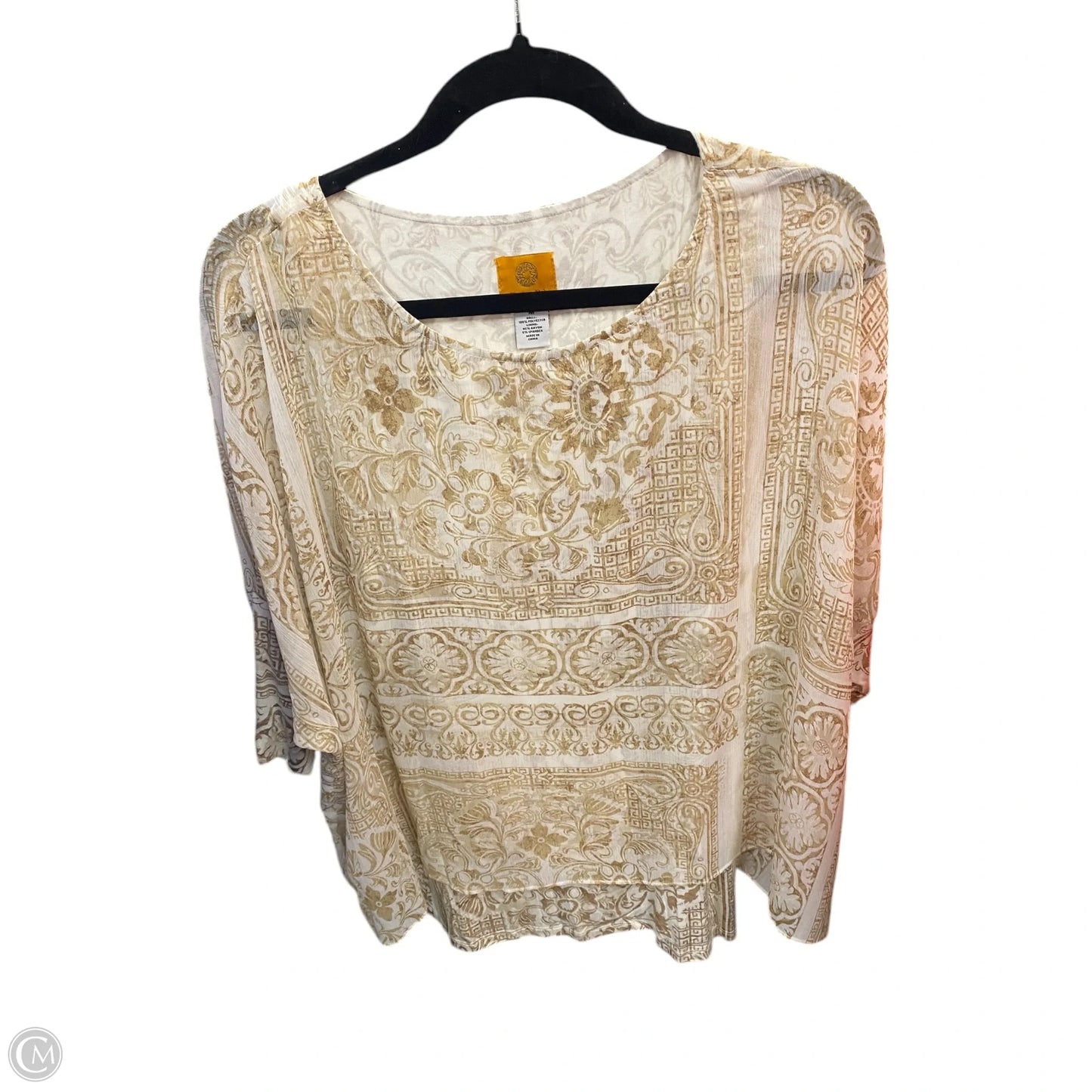Top Short Sleeve By Ruby Rd In Cream & White, Size: M