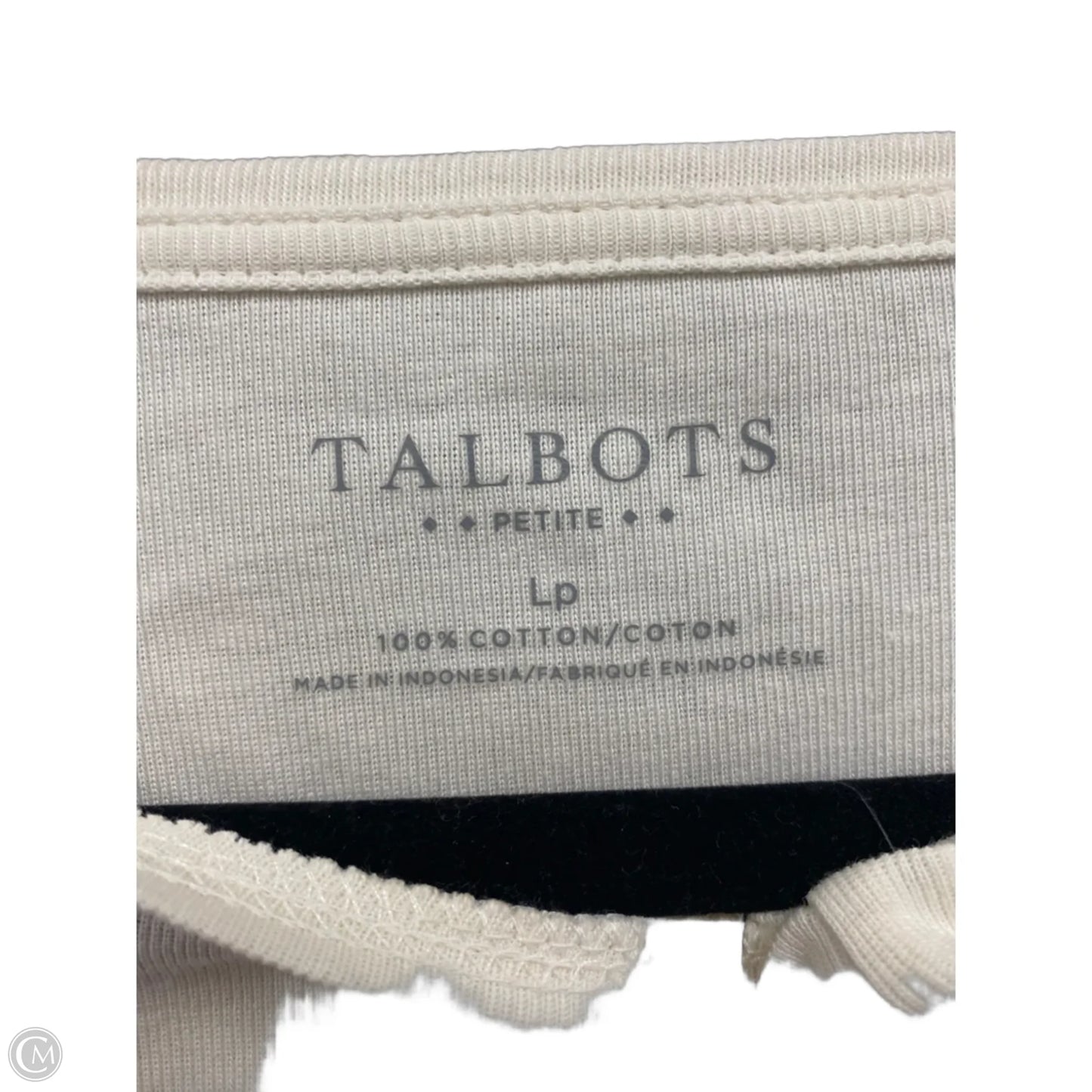 Top Long Sleeve Basic By Talbots In Cream, Size: Lp