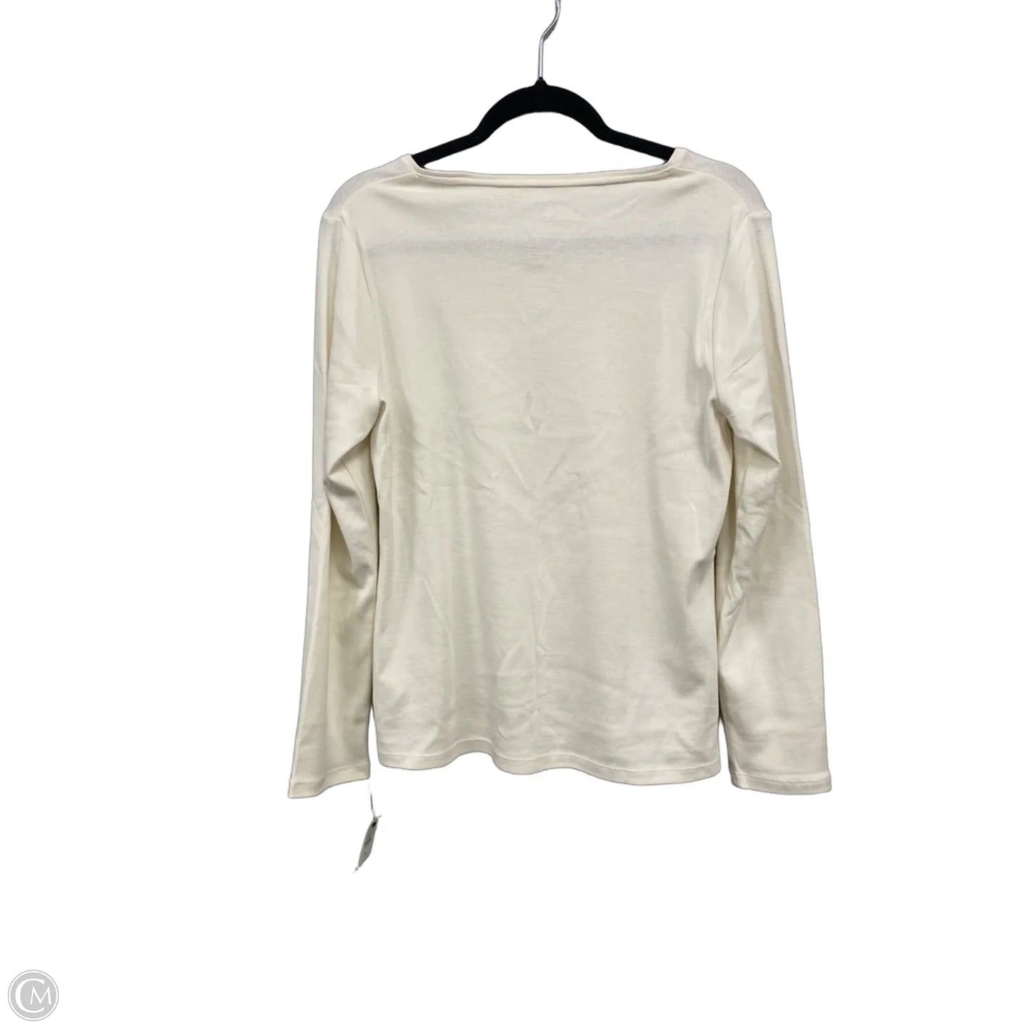 Top Long Sleeve Basic By Talbots In Cream, Size: Lp