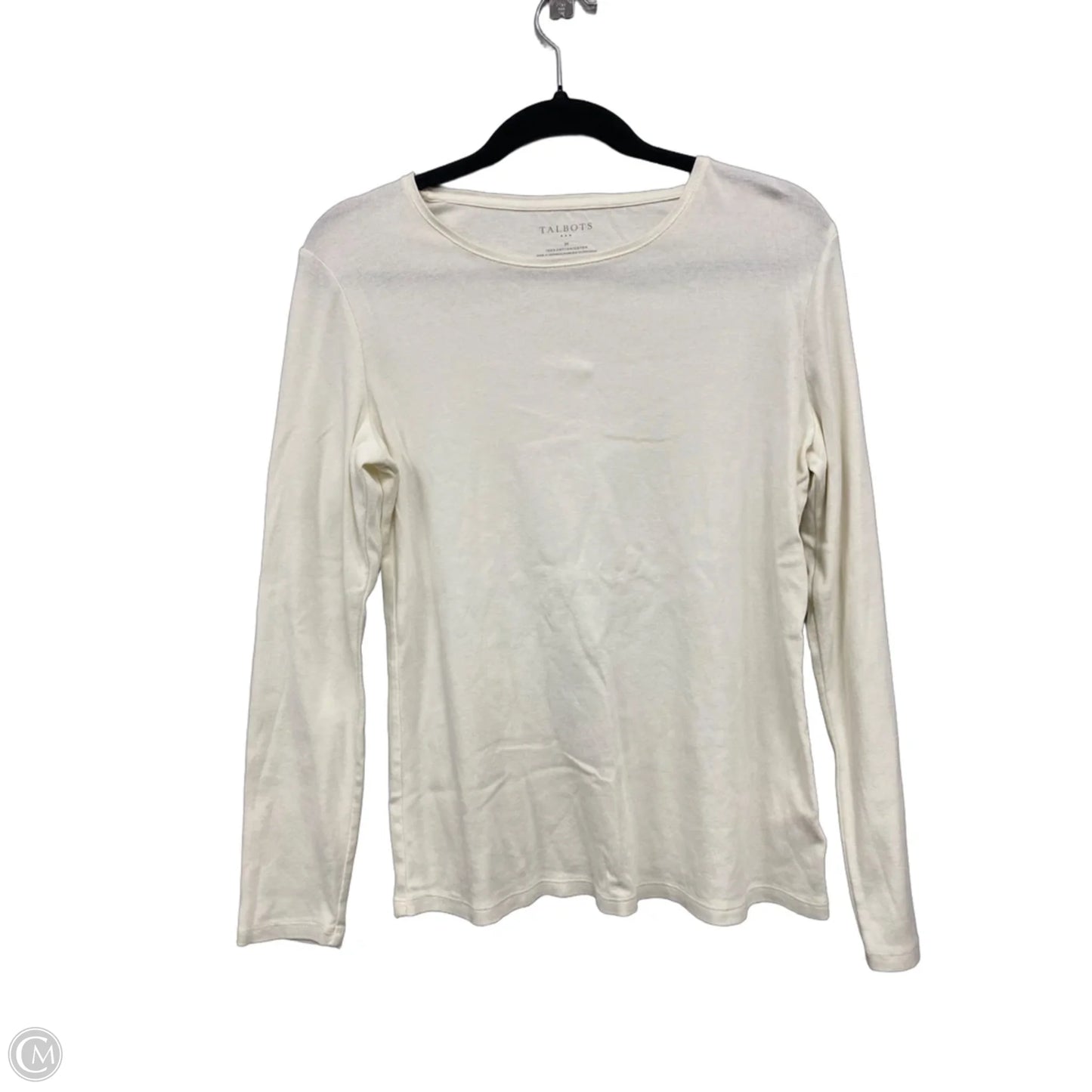Top Long Sleeve Basic By Talbots In Cream, Size: M
