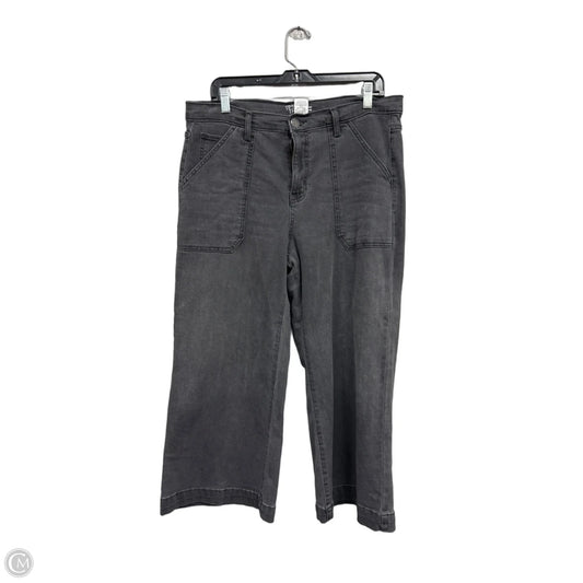 Jeans Wide Leg By Time And Tru In Black Denim, Size: 14