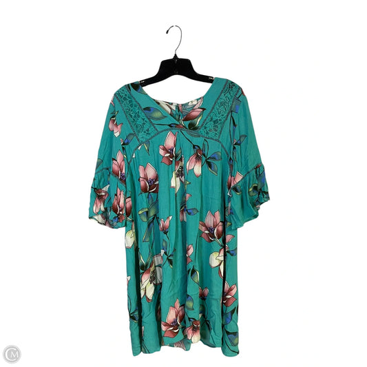 Dress Casual Short By Oddi In Green & Pink, Size: M