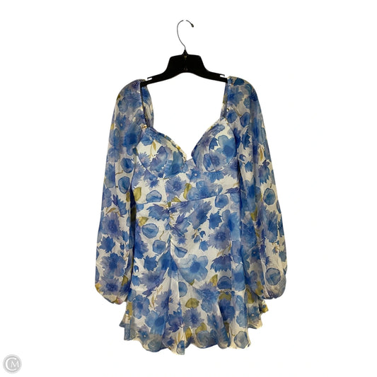 Dress Casual Short By Vestique In Blue & White, Size: M