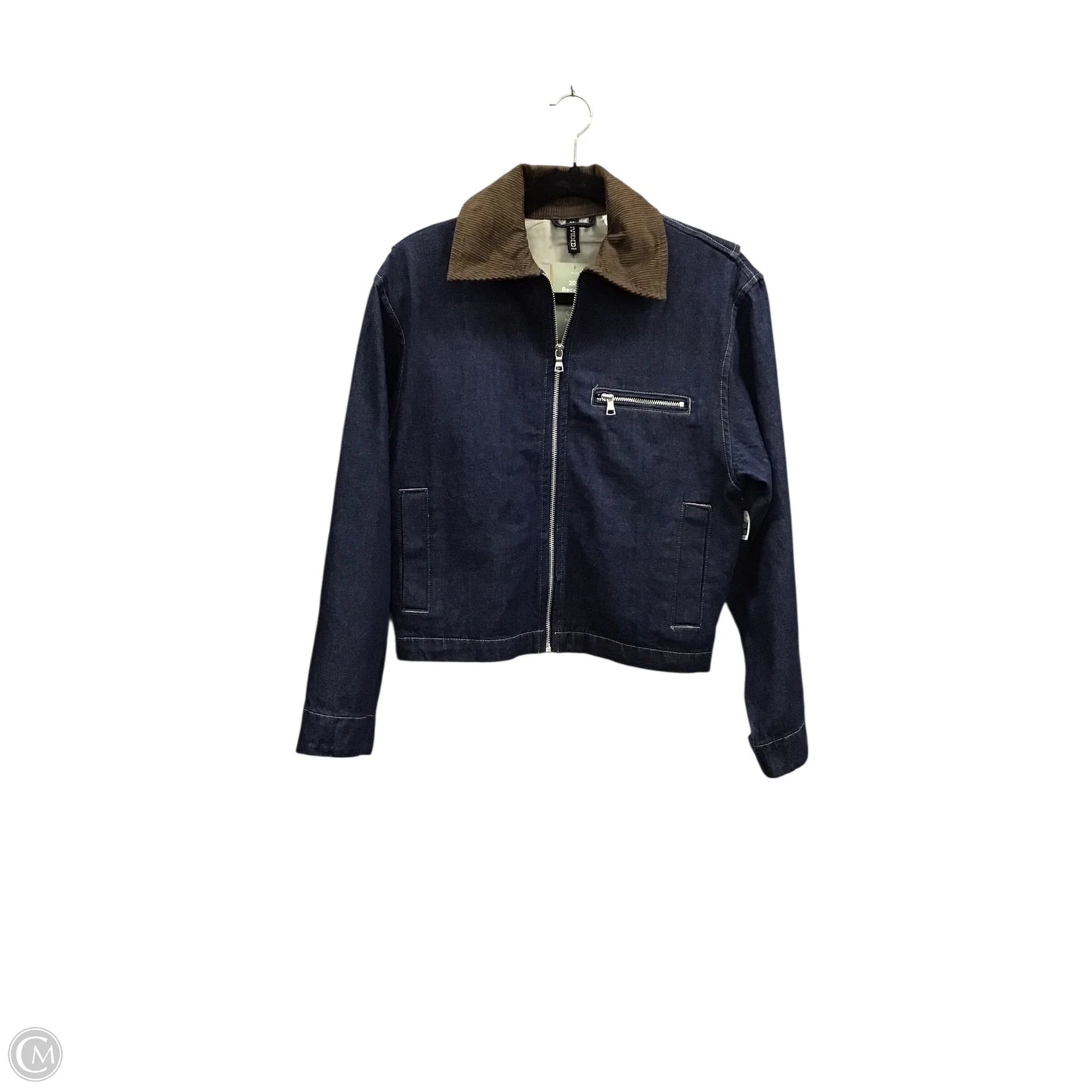 Jacket Denim By Divided In Blue & Brown, Size: Xs