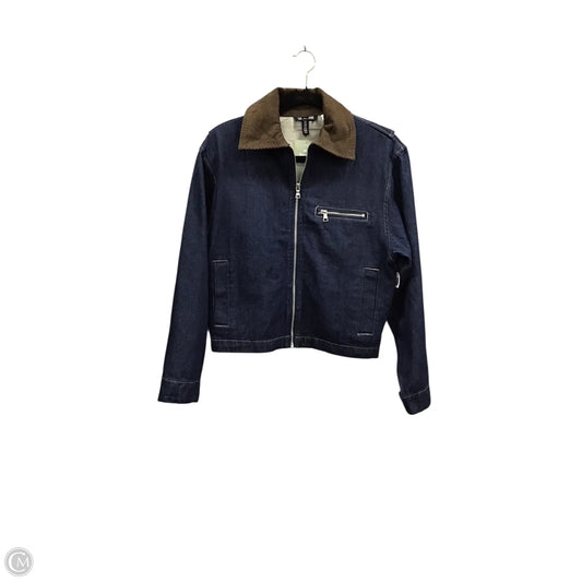 Jacket Denim By Divided In Blue & Brown, Size: Xs