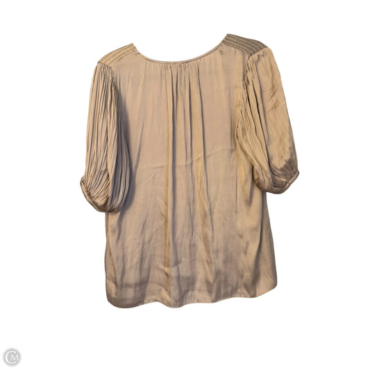 Blouse Short Sleeve By Current Air In Tan, Size: M