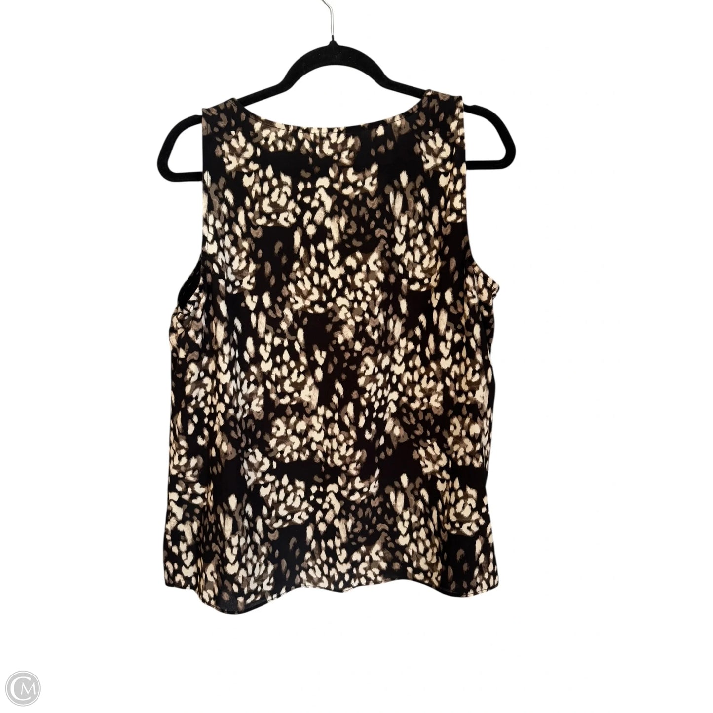 Blouse Sleeveless By Nine West In Black & Tan, Size: L