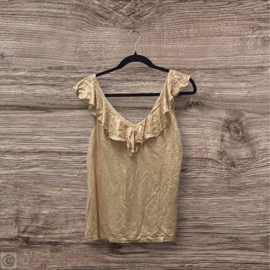 Top Short Sleeve Designer By Lilly Pulitzer In Gold, Size: M