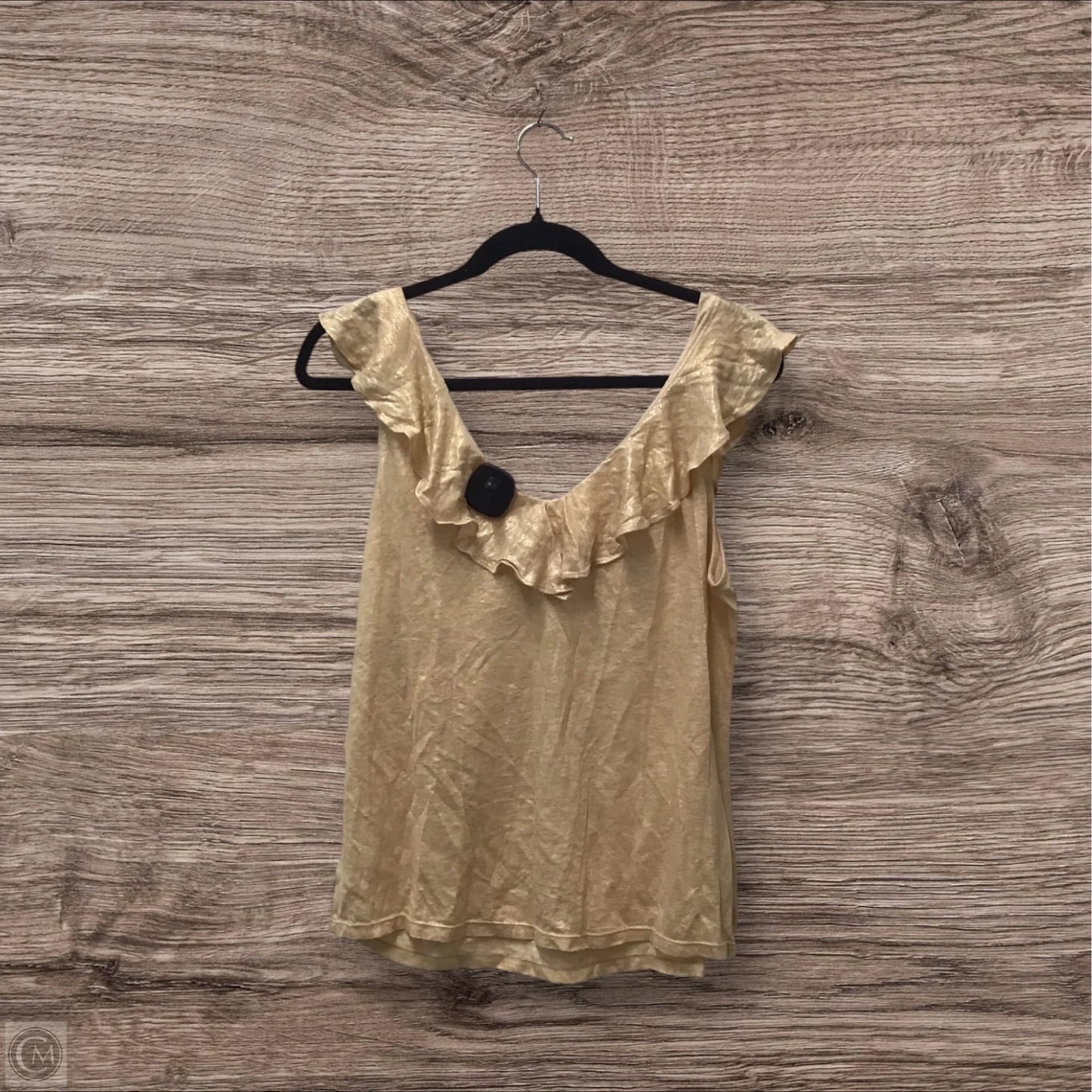 Top Short Sleeve Designer By Lilly Pulitzer In Gold, Size: M