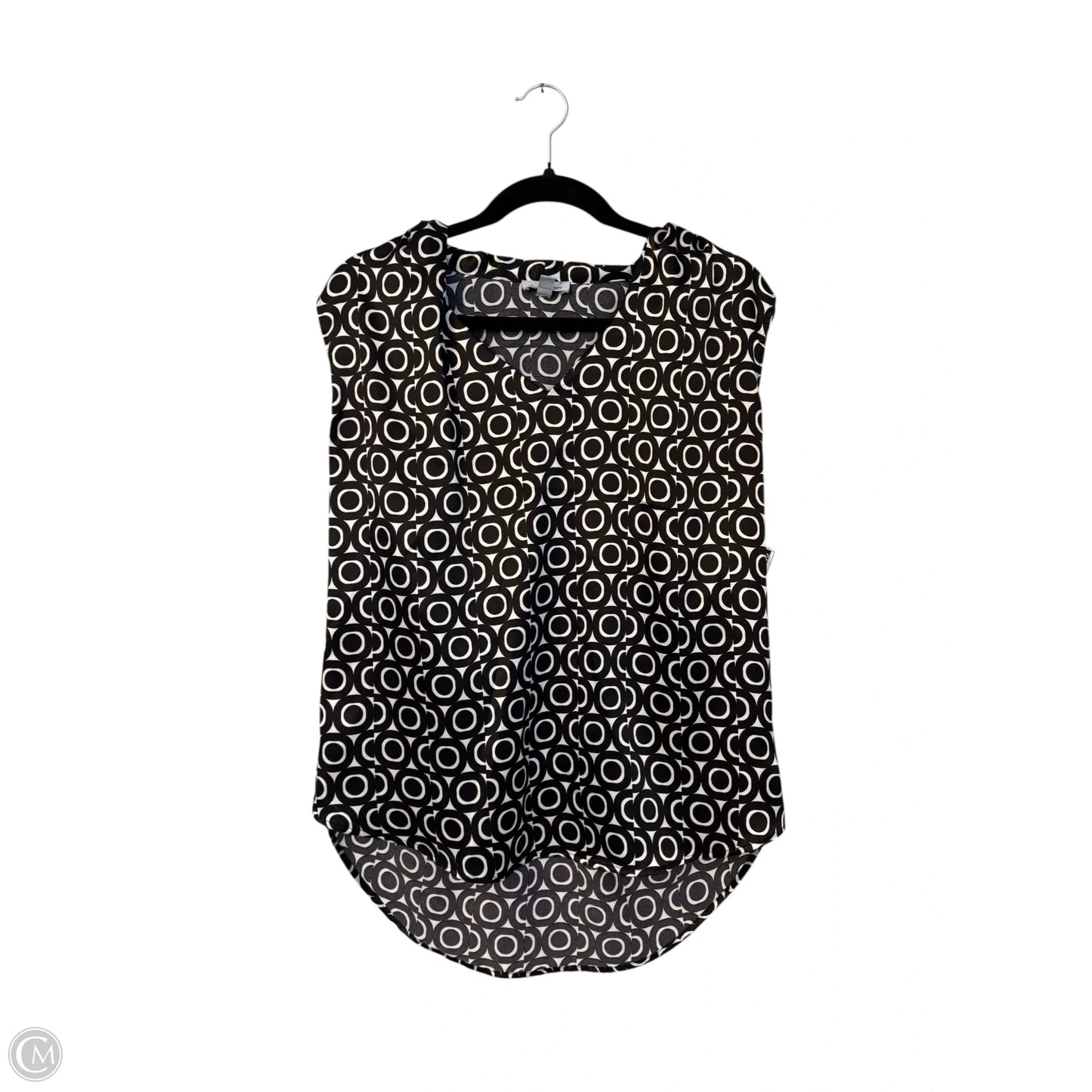 Blouse Sleeveless By Clothes Mentor In Black & White, Size: M