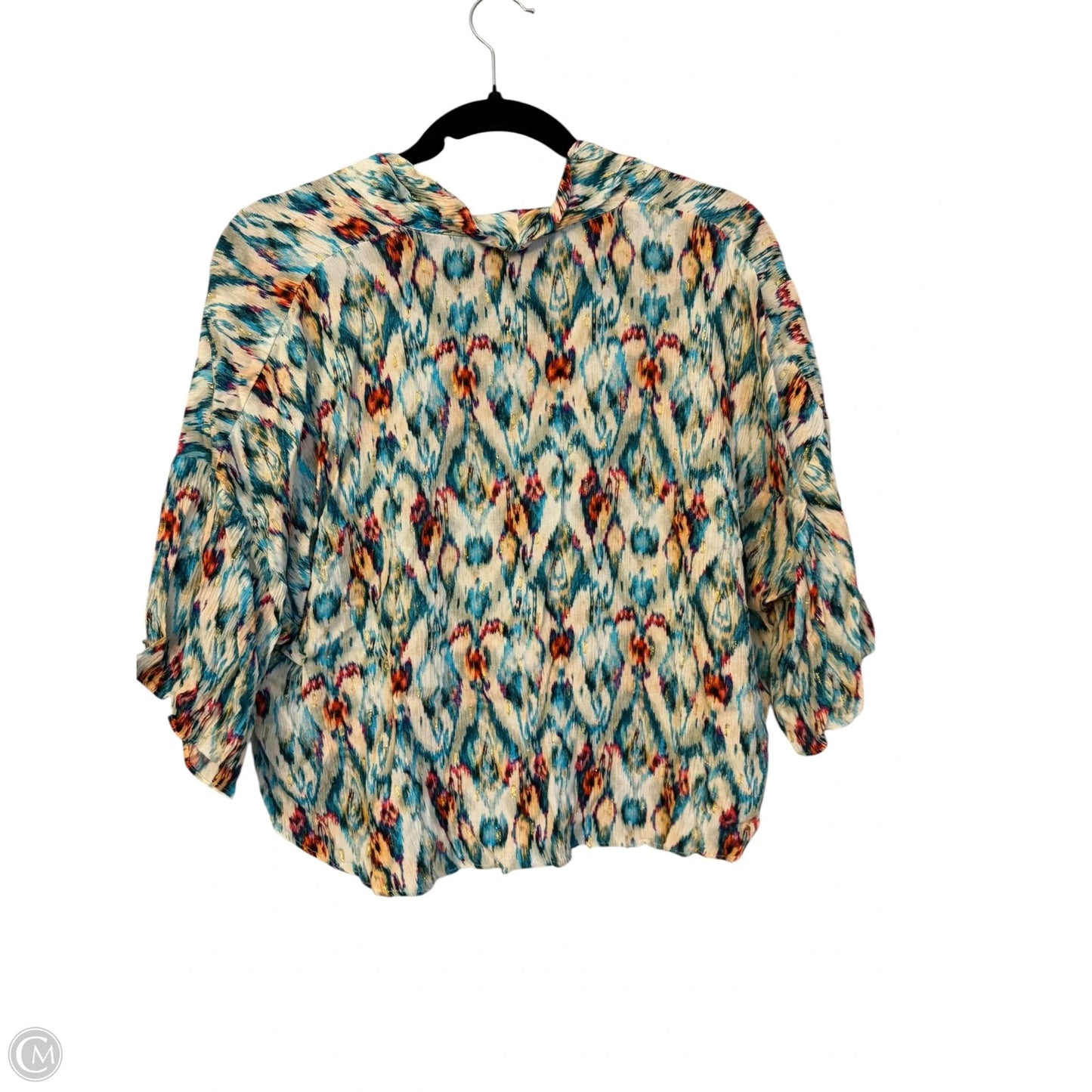 Top Short Sleeve By Zara In Multi-colored, Size: L