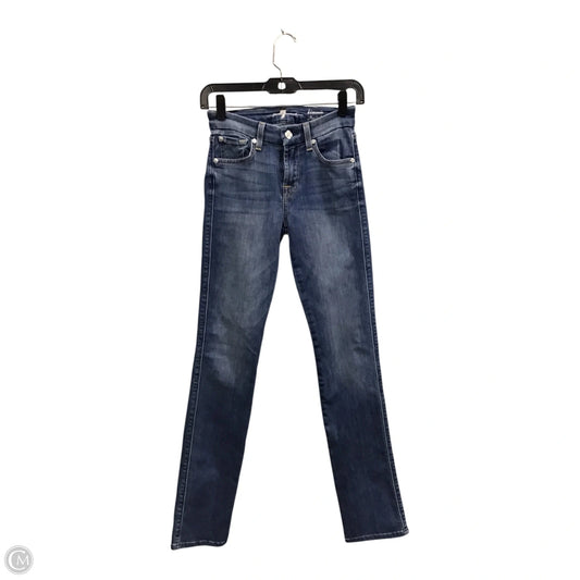 Jeans Straight By 7 For All Mankind In Blue Denim, Size: 0