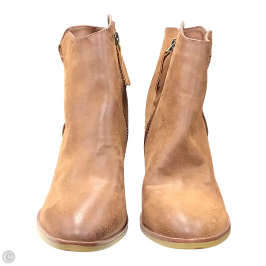 Boots Ankle Heels By Mia In Brown, Size: 8.5