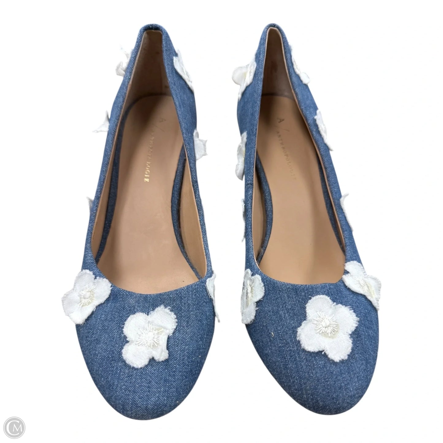 Shoes Heels Block By Anthropologie In Blue Denim, Size: 9